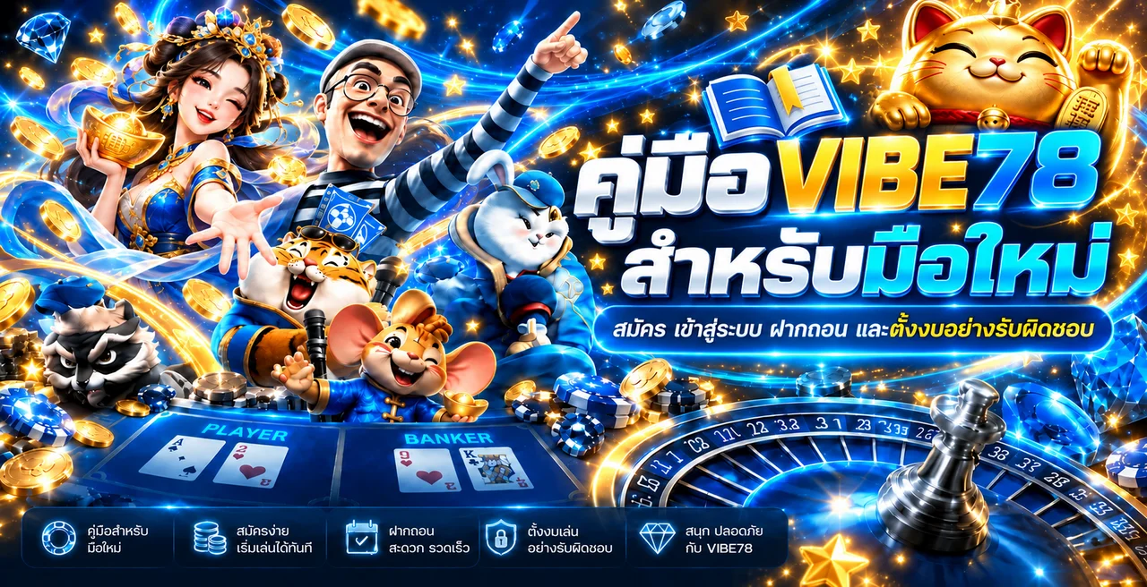VIBE78 คู่มือมือใหม่ สมัคร ฝากถอน และเล่นอย่างมีสติ